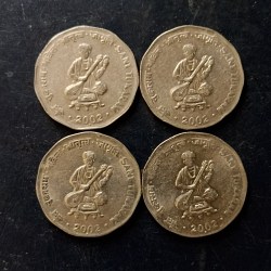 Republic India Denominaton 2₹ Backside of Sant Tukaram Metal copper nickel Extra fine condition Same and similar piece available