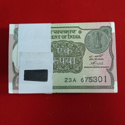 One Rs Rare Full Bundle Finance Secretary Atanu Chakraborty Year 2020 Gem Bunc Condition 675301