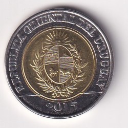 Alternative view of Uruguay 10 Pesos 2015 - Uruguayos Bicentenary of Land Regulation Rare unc Bimetallic Coin # Z-55