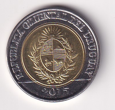 Uruguay 10 Pesos 2015 - Uruguayos Bicentenary of Land Regulation Rare unc Bimetallic Coin # Z-55 - Image 2