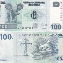 CONGO 100 FRANCS GEM UNC RARE NOTE