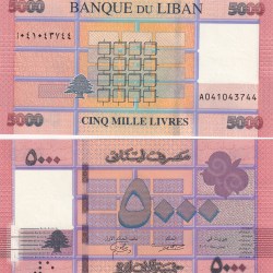 LIBAN 5000 Livres GEM UNC RARE NOTE