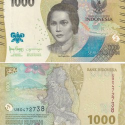 INDONESIA 1000 RUPIAH GEM UNC RARE NOTE