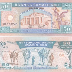 SOMALILAND 50 SHILLINGS GEM UNC RARE NOTE