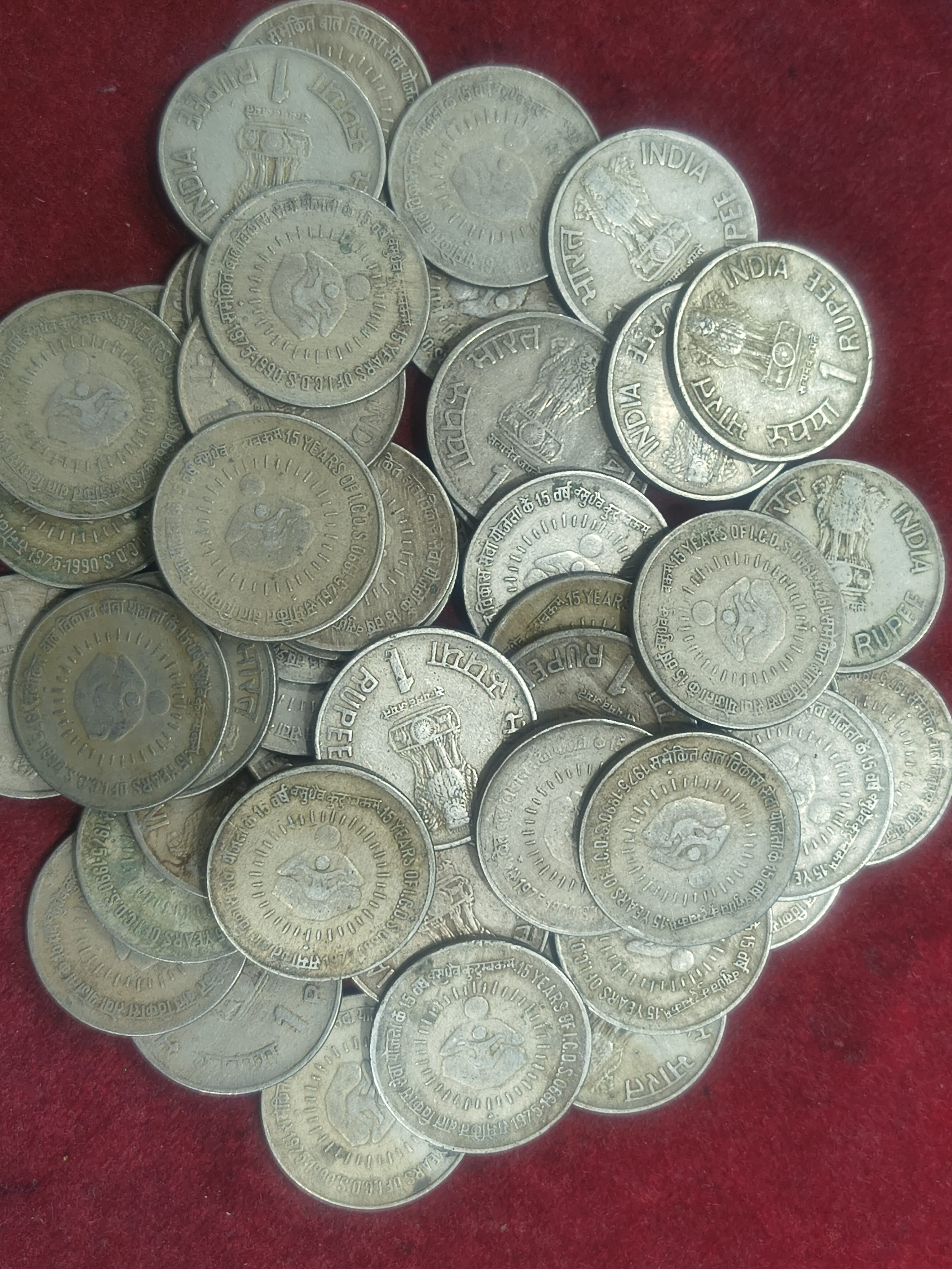 India 1 Rupees - I.C.D.S. Anniversary RARE COIN ( 10 PCS LOTT) - Image 2