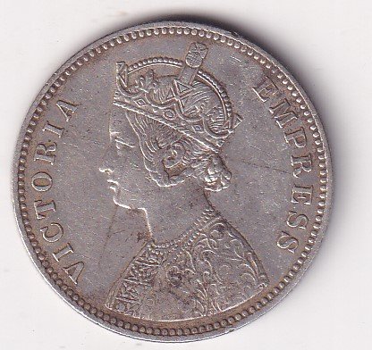 India - British 1 Rupee 1881 - Victoria Rare Silver coin