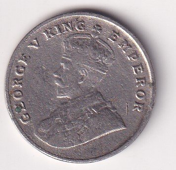 India - British 8 Annas 1919 - George V Rare Coin