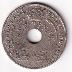 Alternative view of British West Africa 1 Penny - George VI Rare Coin #Z-79