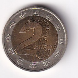 Alternative view of Bulgarian 2 Europ 2006 Bimetallic Pattern Coin #Z-83