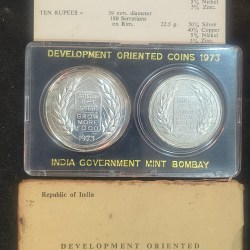 1973 Grow More Food ( 2 Coins Set) Bombay mint Rare set
