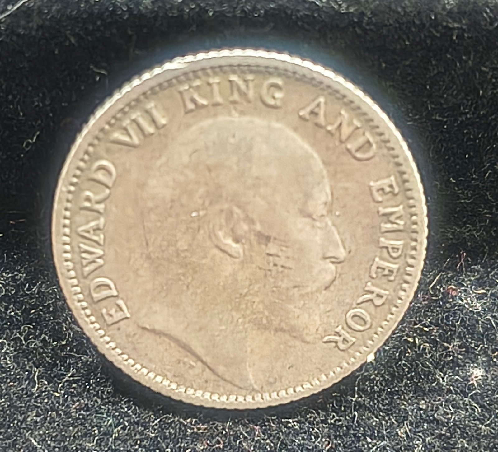 India - British ¼ Rupee 1910 - Edward VII Rare Silver Coin - Image 2
