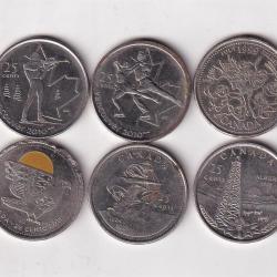 Canada 6 Different Coin Set (6 Pcs Lott) #Z-85