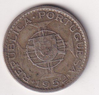 Mozambique 10 Escudos 1952 Rare Silver Coin