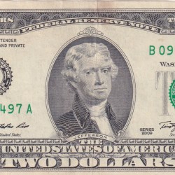 United States 2 Dollars (B) Logo Federal Reserve Note Extra Fine Condition Rare Note #B2