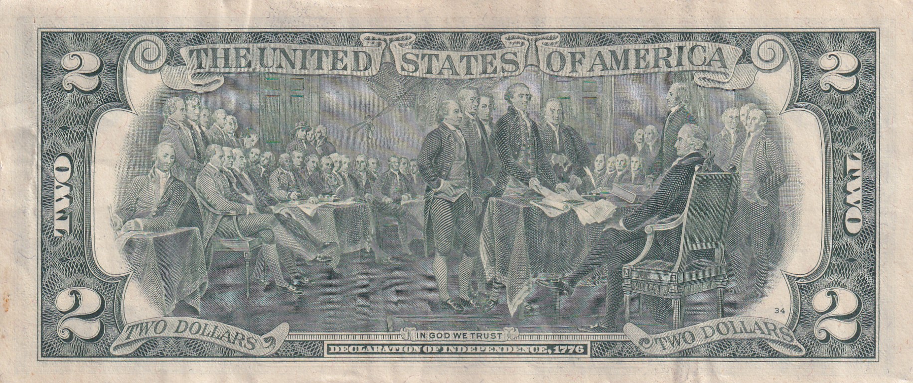 United States 2 Dollars (H) Logo Federal Reserve Note Extra Fine Condition Rare Note #B2 - Image 2