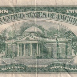 Alternative view of United States 2 Dollar (Red Seal right; no motto) Rare Note #B-2