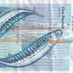 Alternative view of Scotland 5 Pounds Royal Bank of Scotland Rare Polymer Note #B2