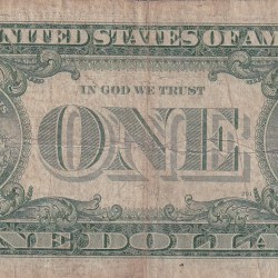 Alternative view of United States 1 Dollar (1957) Silver Certificate, Blue Seal Rare World Note #B2