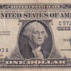 United States 1 Dollar (1957) Silver Certificate, Blue Seal Rare World Note #B2