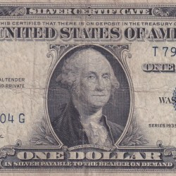 United States 1 Dollar (1935) Silver Certificate, Blue Seal Rare World Note #B2