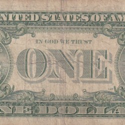 Alternative view of United States 1 Dollar (1957) Silver Certificate, Blue Seal Rare World Note #B2