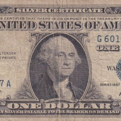 United States 1 Dollar (1957) Silver Certificate, Blue Seal Rare World Note #B2