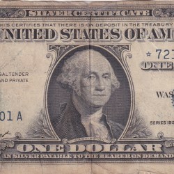 United States 1 Dollar (1957) Silver Certificate, Blue Seal Rare World Note #B2