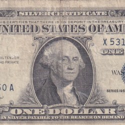 United States 1 Dollar (1957) Silver Certificate, Blue Seal Rare World Note #B2