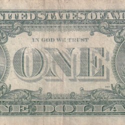 Alternative view of United States 1 Dollar (1957) Silver Certificate, Blue Seal Rare World Note #B2