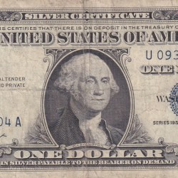 United States 1 Dollar (1957) Silver Certificate, Blue Seal Rare World Note #B2