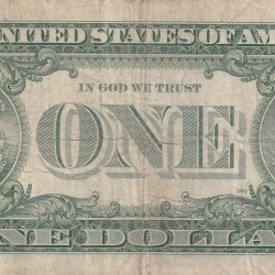 Alternative view of United States 1 Dollar (1957) Silver Certificate, Blue Seal Rare World Note #B2