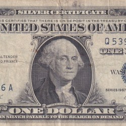 United States 1 Dollar (1957) Silver Certificate, Blue Seal Rare World Note #B2