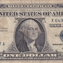 United States 1 Dollar (1957) Silver Certificate, Blue Seal Rare World Note #B2
