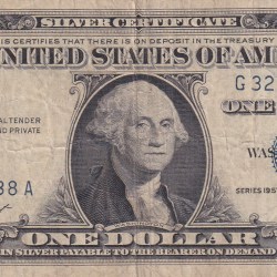United States 1 Dollar (1957) Silver Certificate, Blue Seal Rare World Note #B2