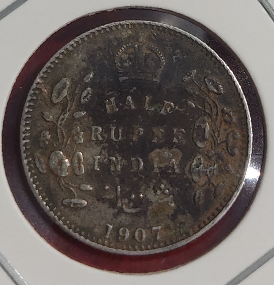 HALF RUPEE SILVER COIN EDWARD VII 1907