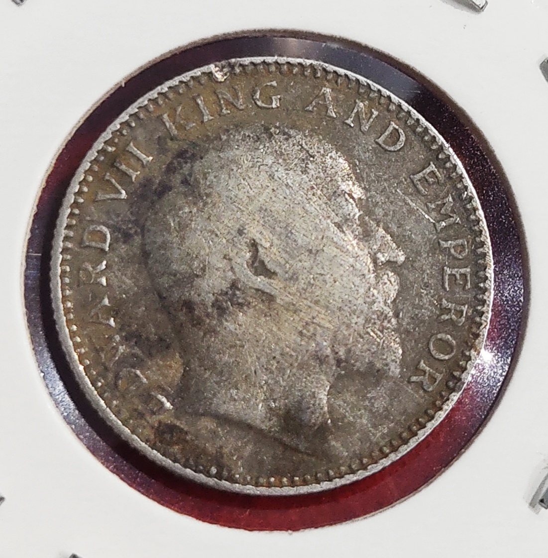 HALF RUPEE SILVER COIN EDWARD VII 1907 - Image 2