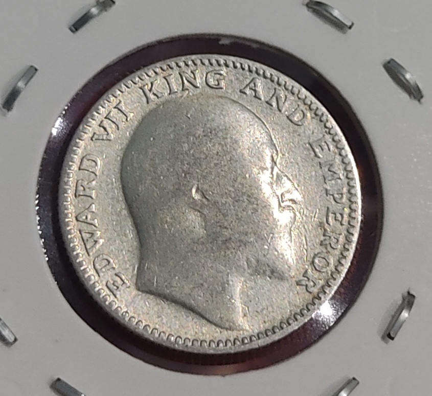 HALF RUPEE SILVER COIN EDWARD VII 1910 - Image 2