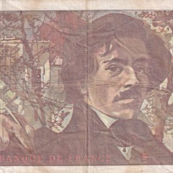 Alternative view of 100 French Francs (Eugene Delacroix) Rare World Note#B2