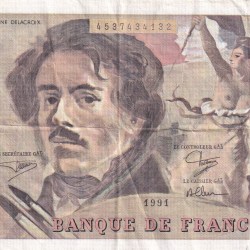 100 French Francs (Eugene Delacroix) Rare World Note#B2