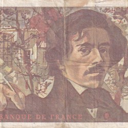 Alternative view of 100 French Francs (Eugene Delacroix) Rare World Note#B2
