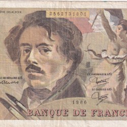 100 French Francs (Eugene Delacroix) Rare World Note#B2