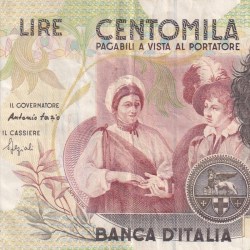Italy 100 000 Lire Caravaggio - 2nd type Rare World Note #B2