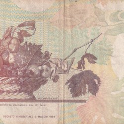 Alternative view of Italy 100 000 Lire Caravaggio - 2nd type Rare World Note #B2