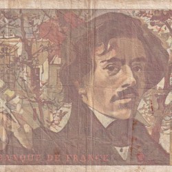 Alternative view of 100 French Francs (Eugene Delacroix) Rare World Note#B2