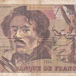 100 French Francs (Eugene Delacroix) Rare World Note#B2