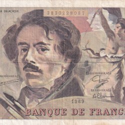 100 French Francs (Eugene Delacroix) Rare World Note#B2