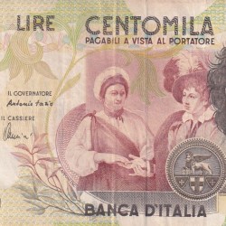 Italy 100 000 Lire Caravaggio - 2nd type Rare World Note #B2