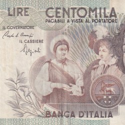 Italy 100 000 Lire Caravaggio - 2nd type Rare World Note #B2