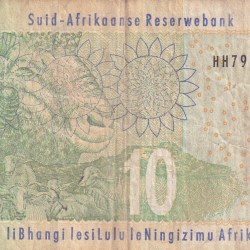 Alternative view of South Africa 10 Rand Rare World Note#B2
