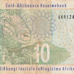 Alternative view of South Africa 10 Rand Rare World Note#B2